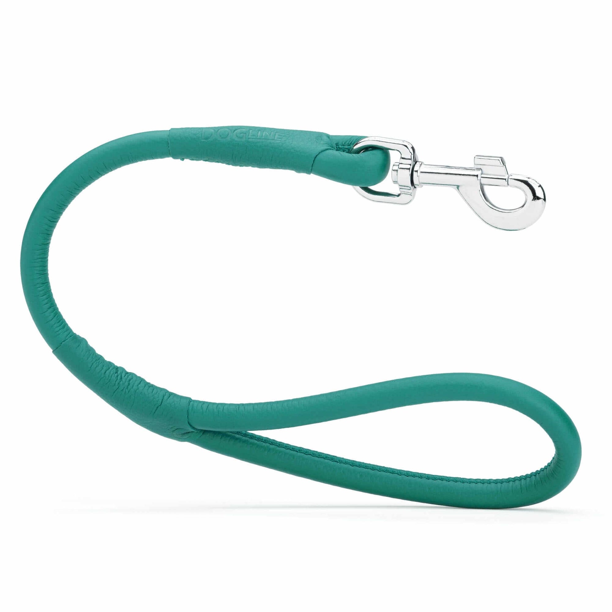 Soft leather round traffic lead for dogs, short control leash ideal for training and urban walking