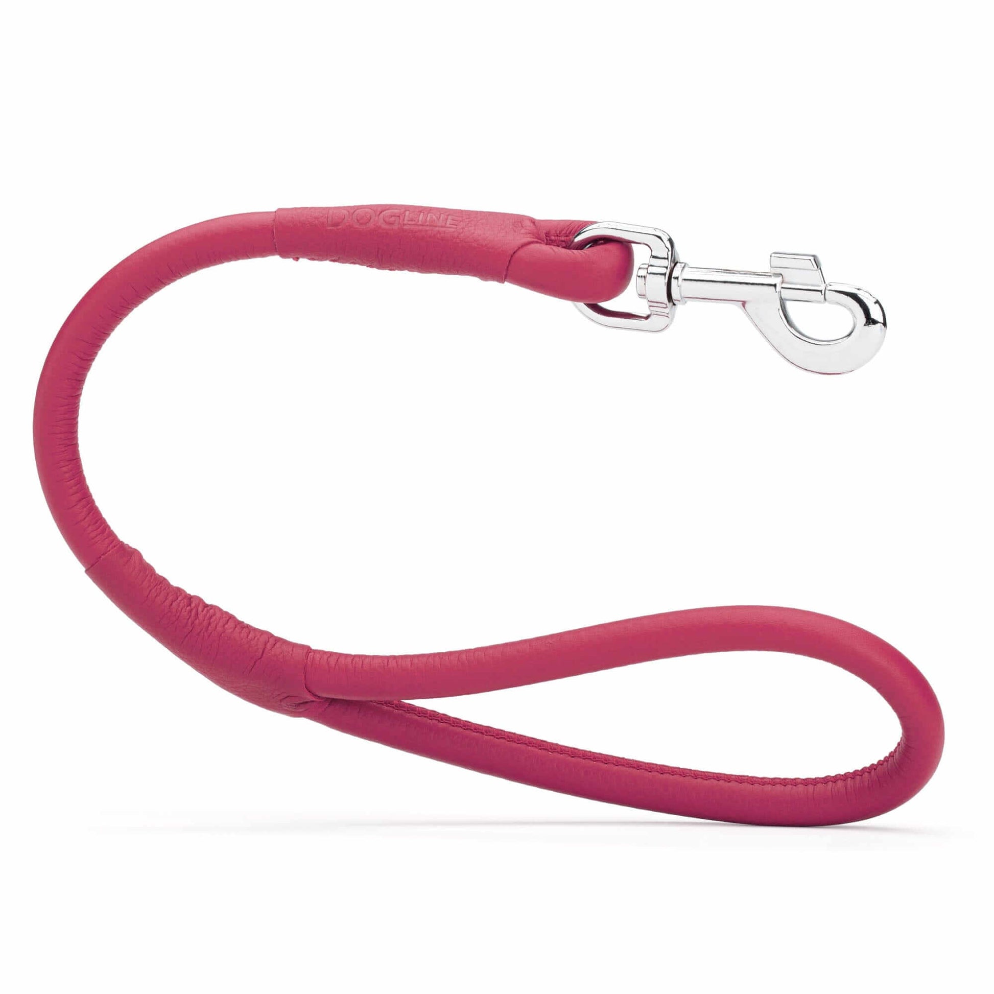 Soft leather round traffic lead for dogs, short control leash ideal for training and urban walking