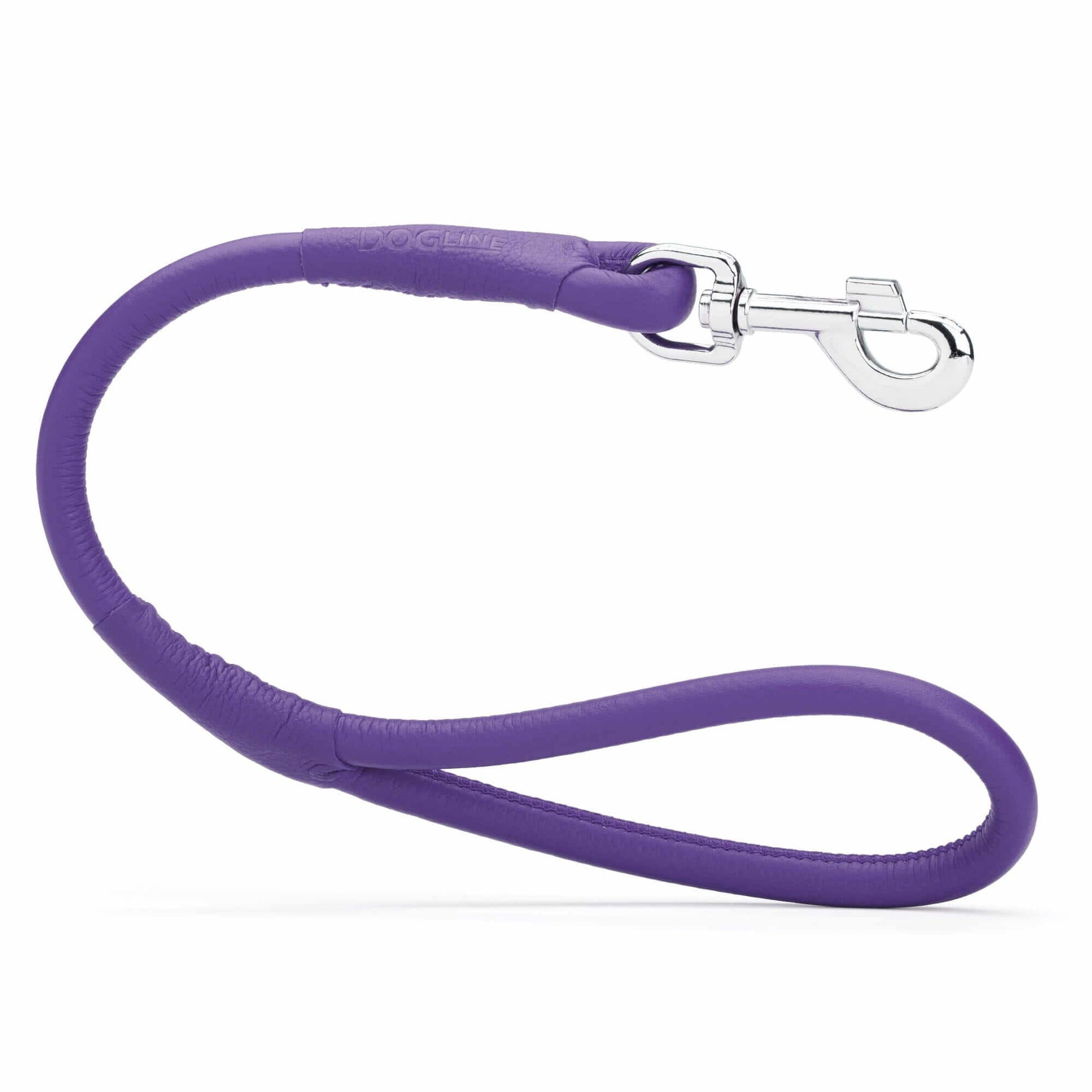 Soft leather round traffic lead for dogs, short control leash ideal for training and urban walking