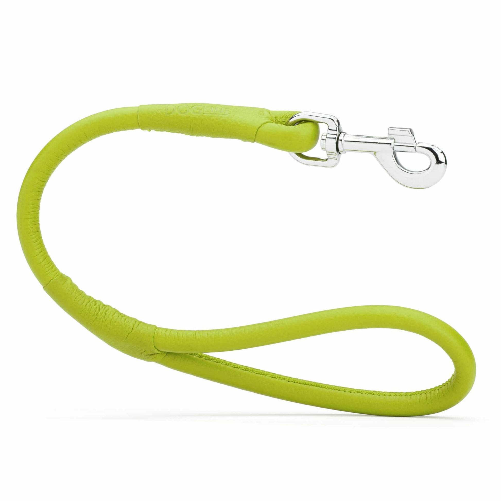 Soft leather round traffic lead for dogs, short control leash ideal for training and urban walking