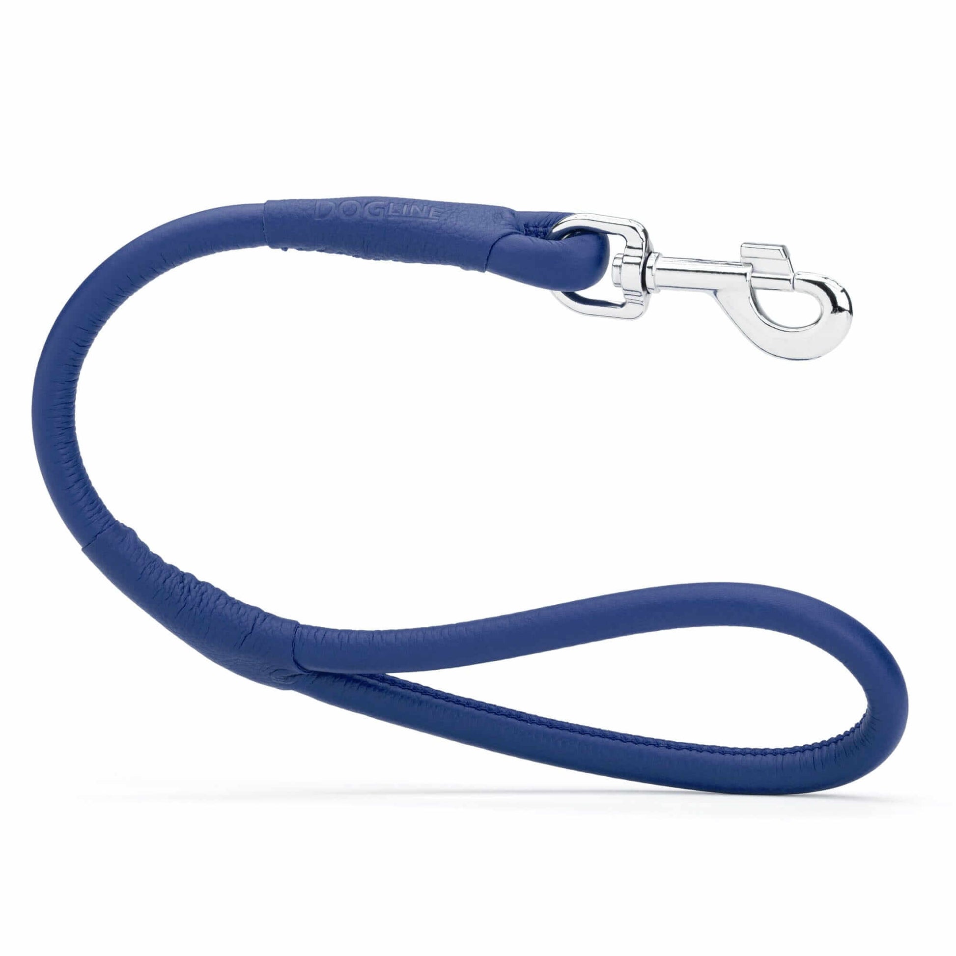 Soft leather round traffic lead for dogs, short control leash ideal for training and urban walking