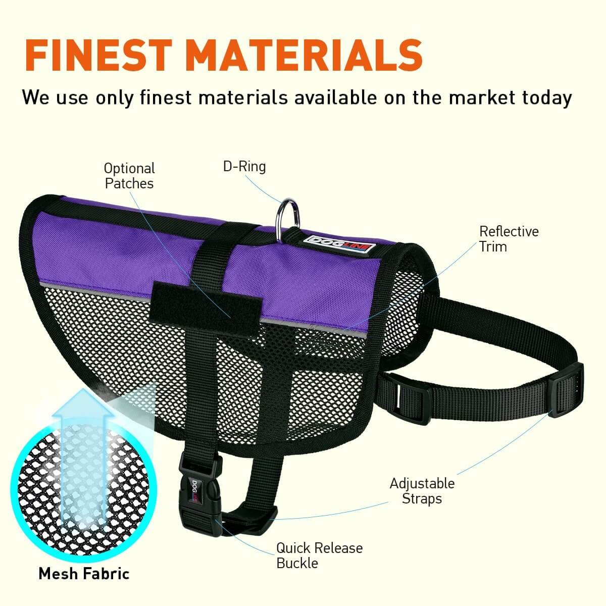 A display of Breathable mesh air vest for dogs, ideal for warm weather walks