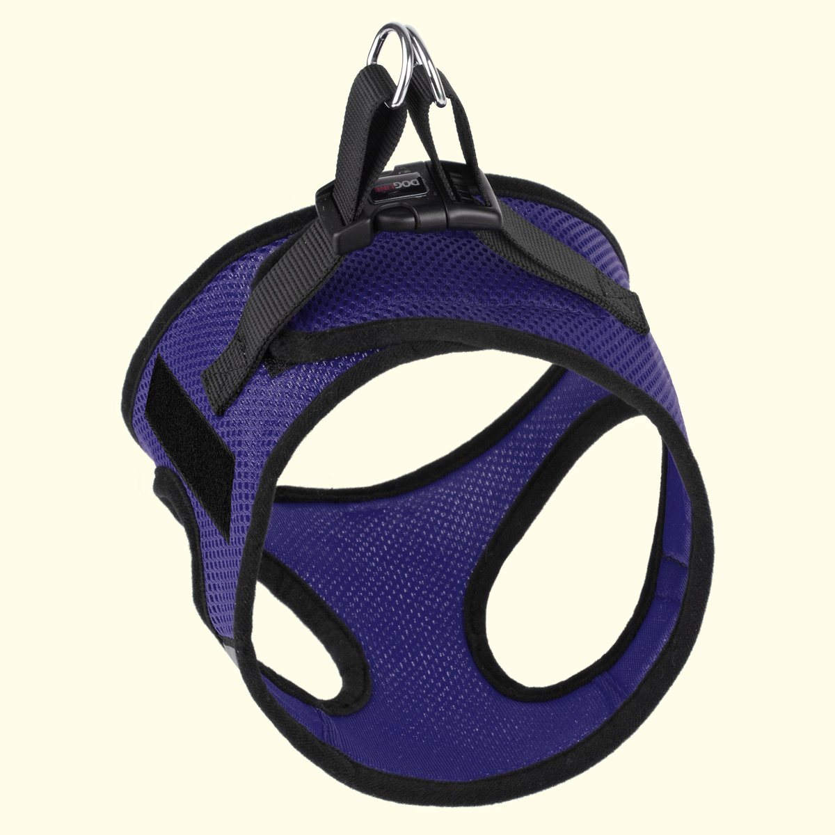 York mesh dog harness with built-in hook and loop fasteners for easy adjustment and secure, breathable fit