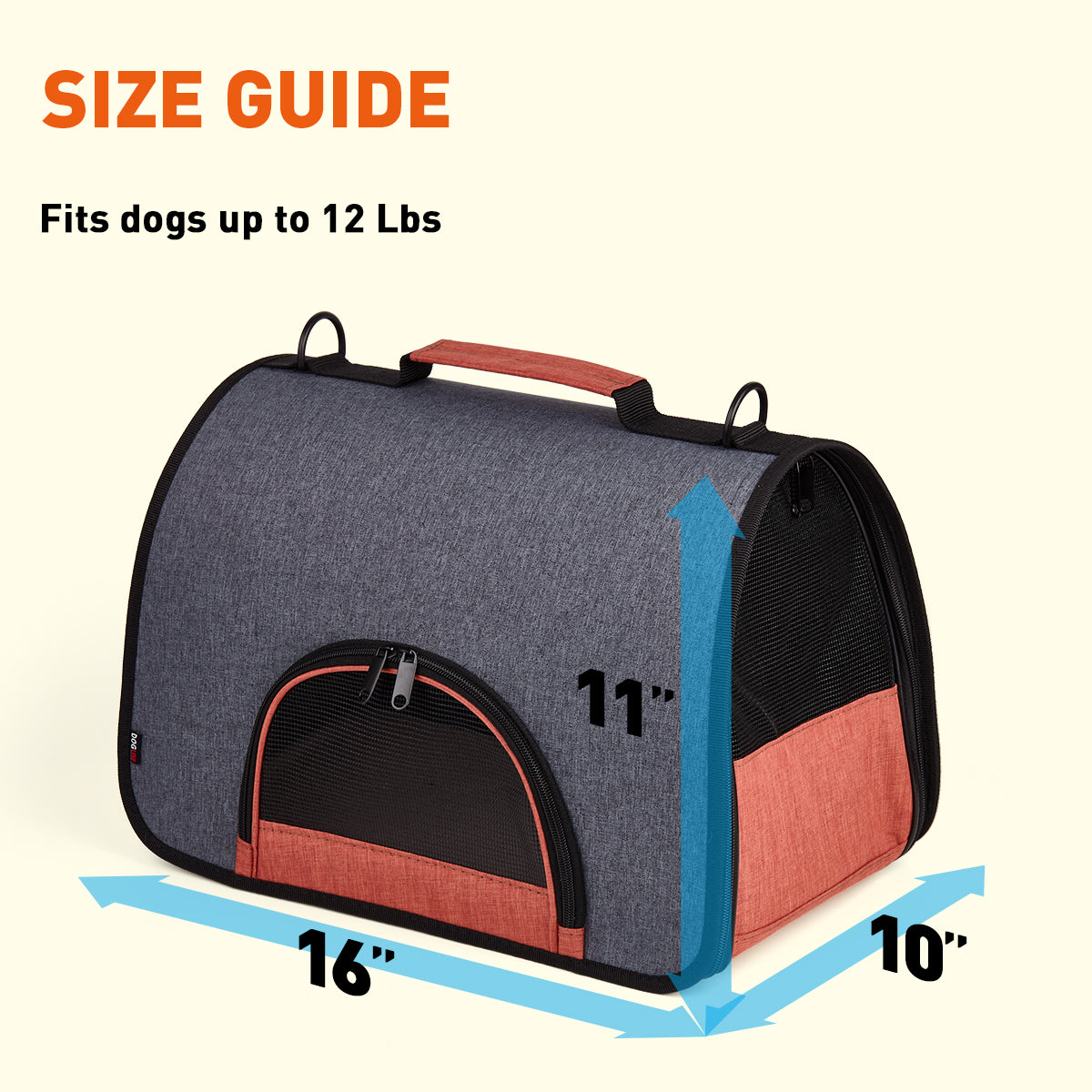 Dual color collapsible pet carrier – lightweight, portable, and easy-to-store carrier for small dogs and cats