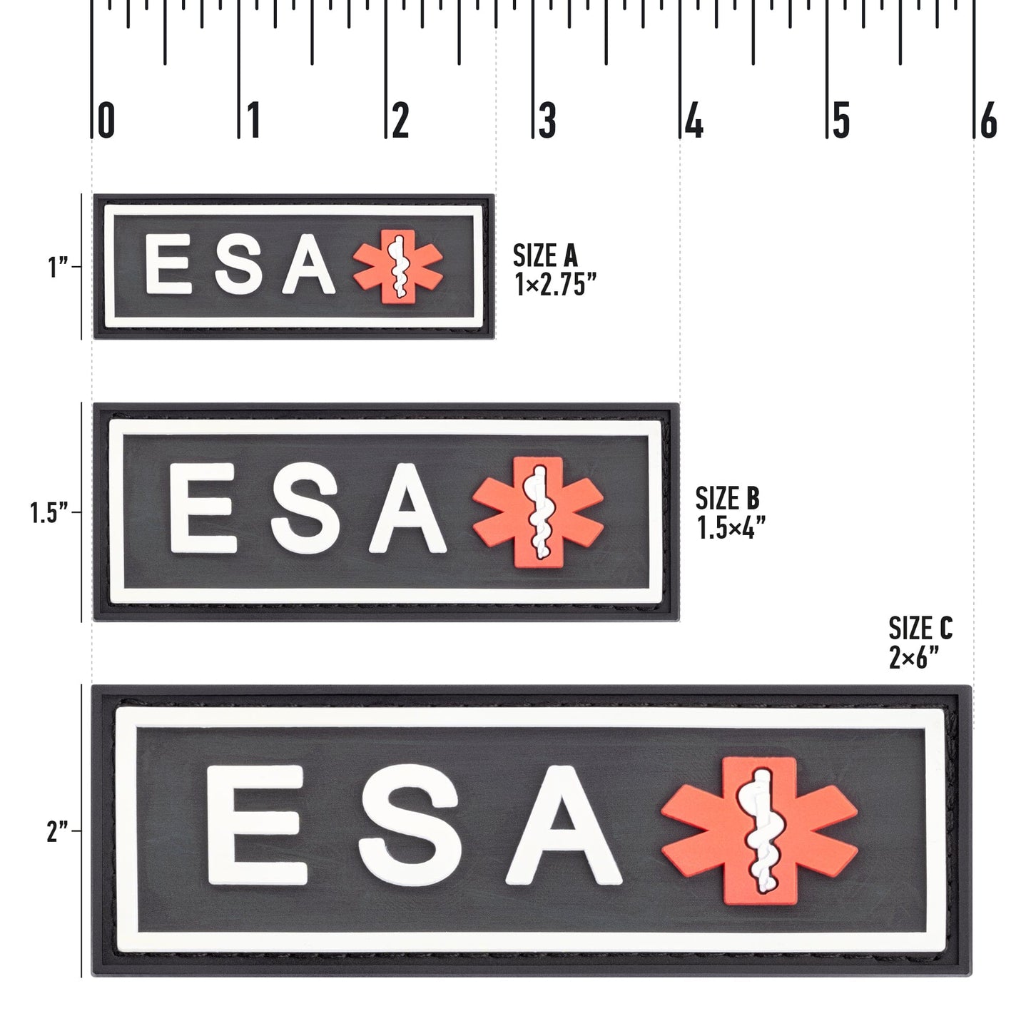 Dogline ESA dog 3D rubber patches – durable identification patches for emotional support animal gear