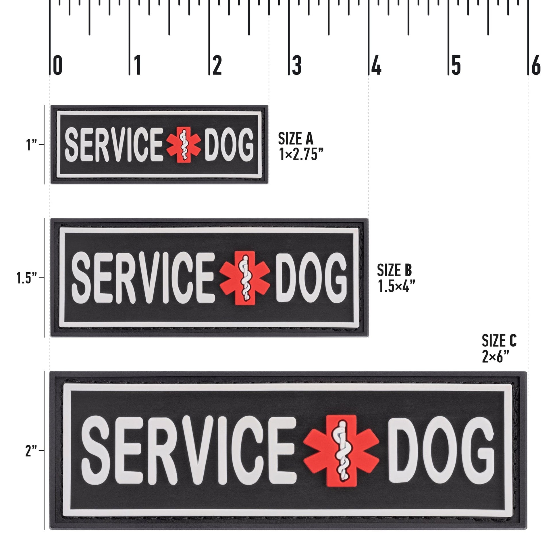 Dogline service dog 3D rubber patches – durable, high-quality patches for identification on service dog gear