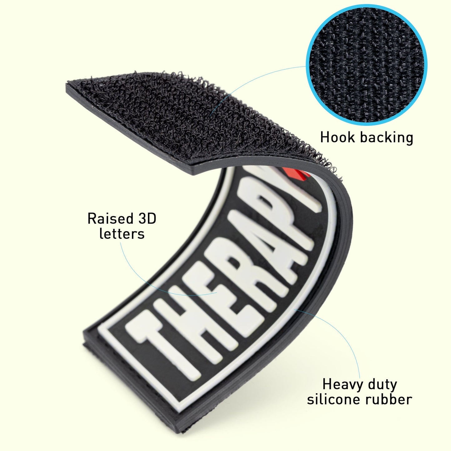 dogline 3D rubber removable patches for dog harness and vest – customizable, durable identification patches for service and working dogs