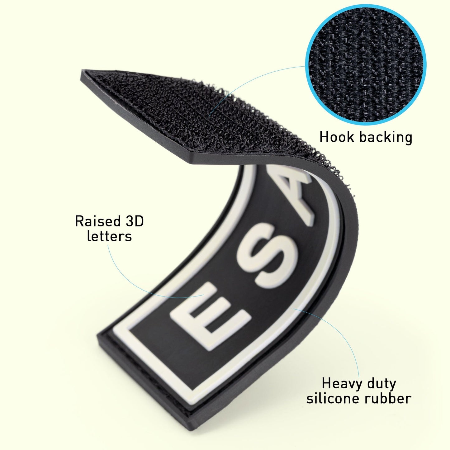 Dogline ESA dog 3D rubber patches – durable identification patches for emotional support animal gear