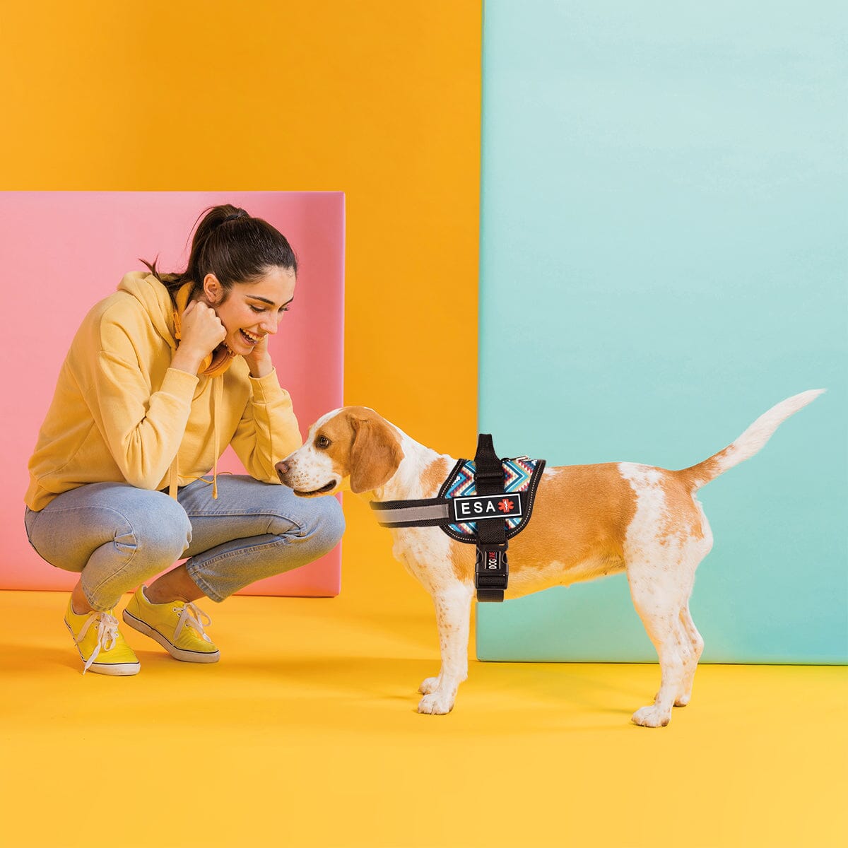 Dogline ESA dog 3D rubber patches – durable identification patches for emotional support animal gear