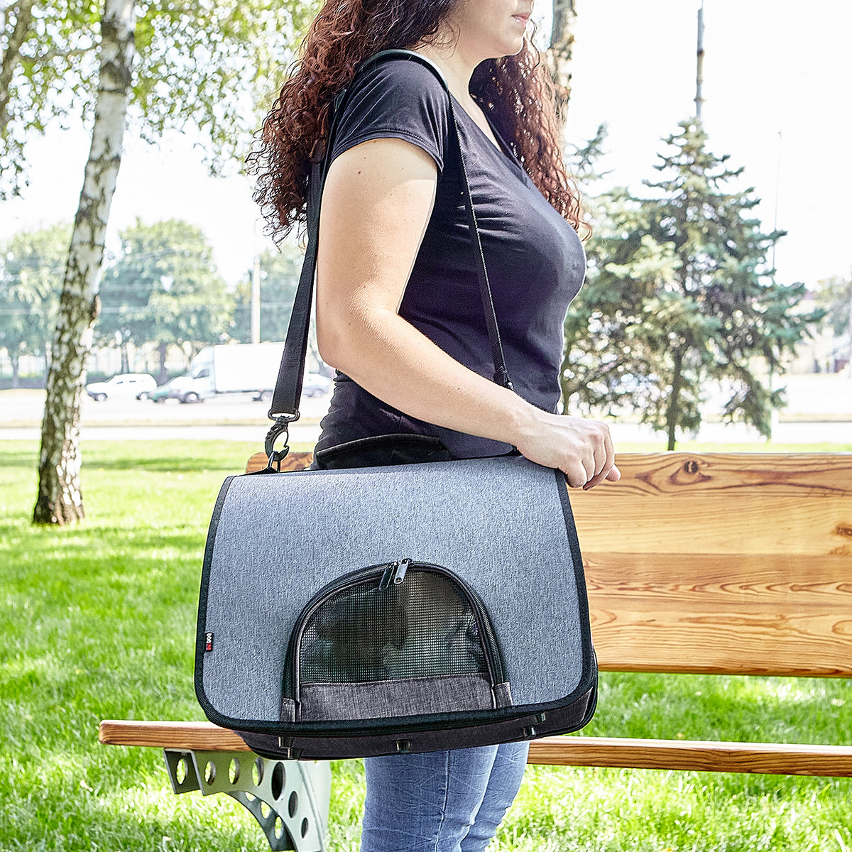 Dual color collapsible pet carrier – lightweight, portable, and easy-to-store carrier for small dogs and cats