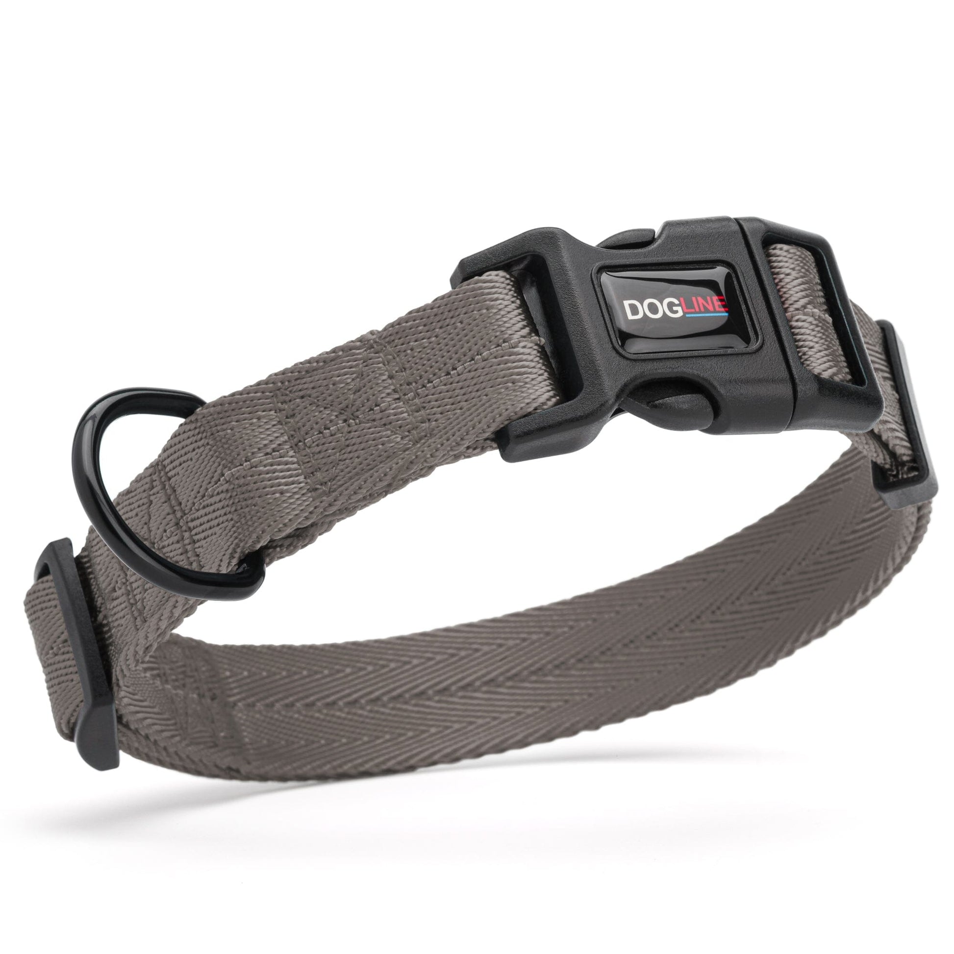 Nylon flat dog collar with adjustable buckle and durable hardware for everyday comfort and control