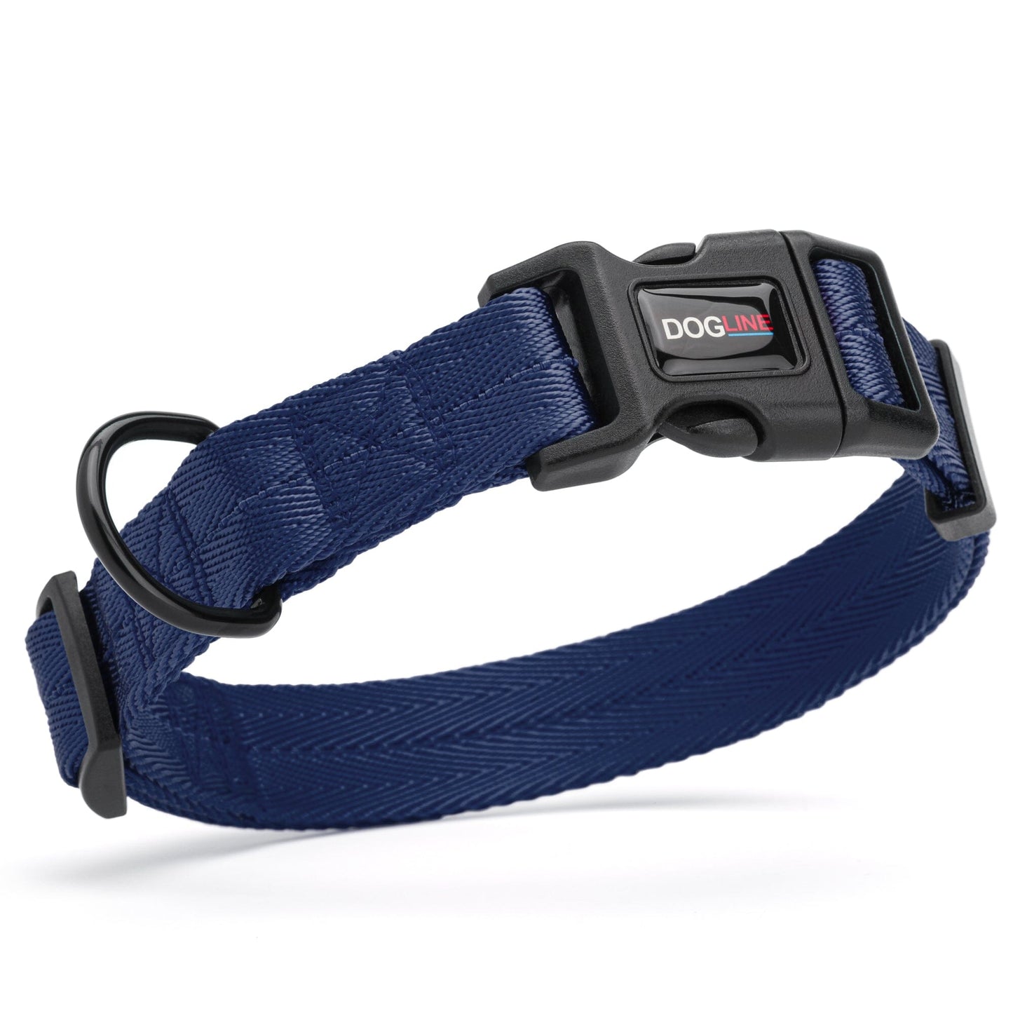 Nylon flat dog collar with adjustable buckle and durable hardware for everyday comfort and control