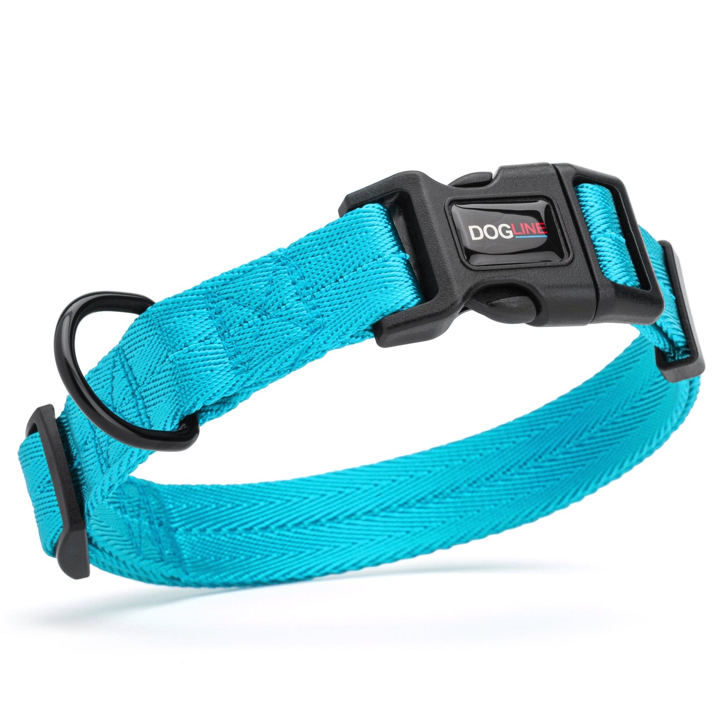Nylon flat dog collar with adjustable buckle and durable hardware for everyday comfort and control