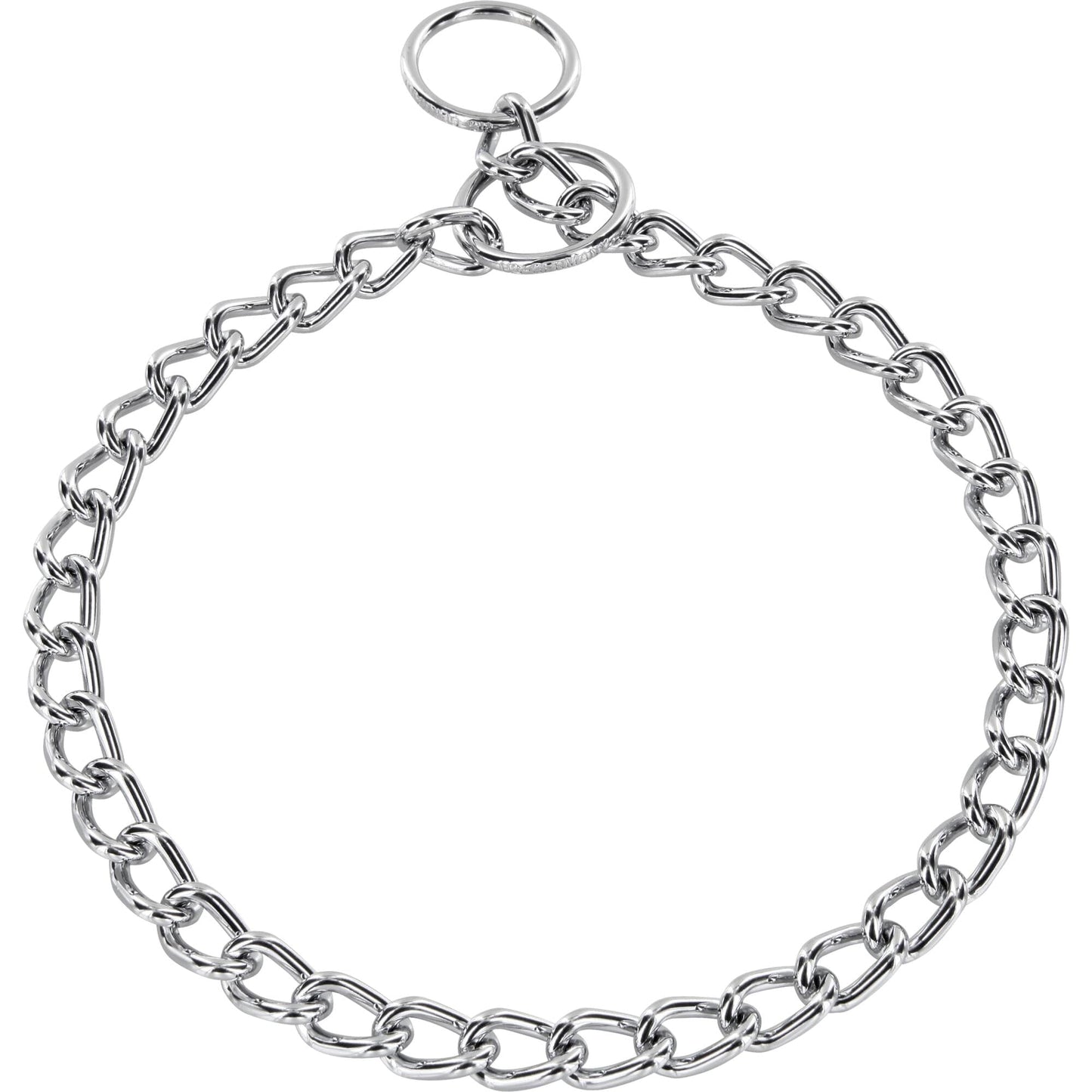 Herm Sprenger slide chain collar – chrome-plated steel dog training collar for gentle correction and control
