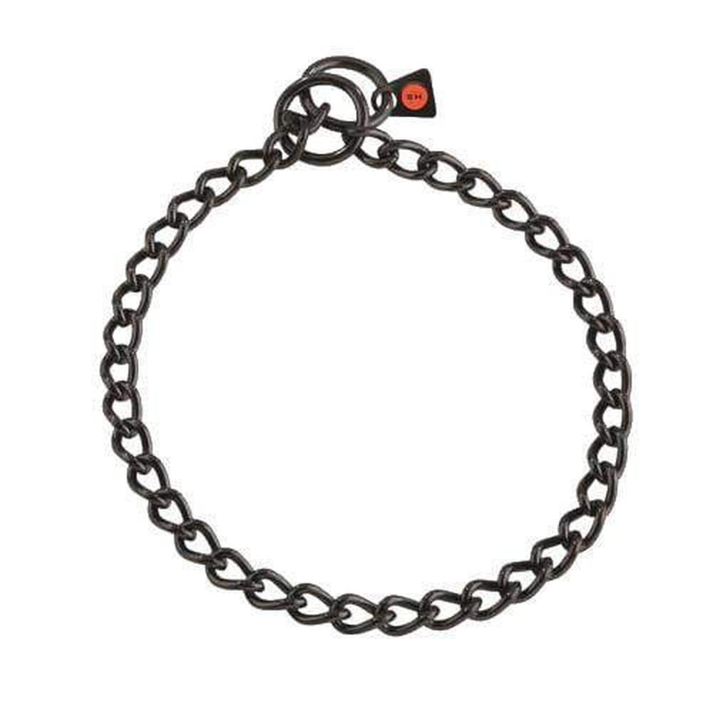 Herm Sprenger slide chain collar – black stainless steel dog training collar for smooth correction and durable performance