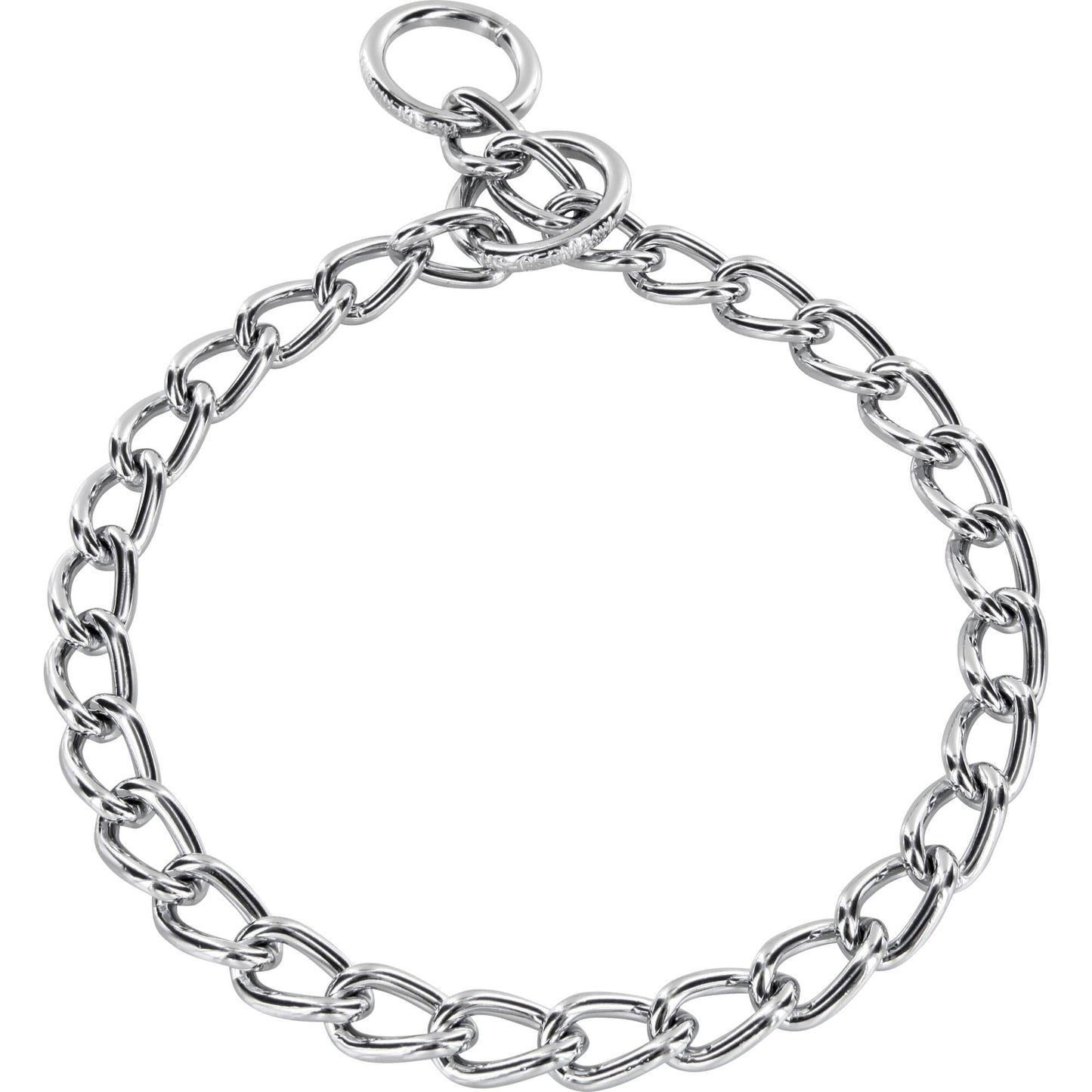 Herm Sprenger slide chain collar – chrome-plated steel dog training collar for gentle correction and control