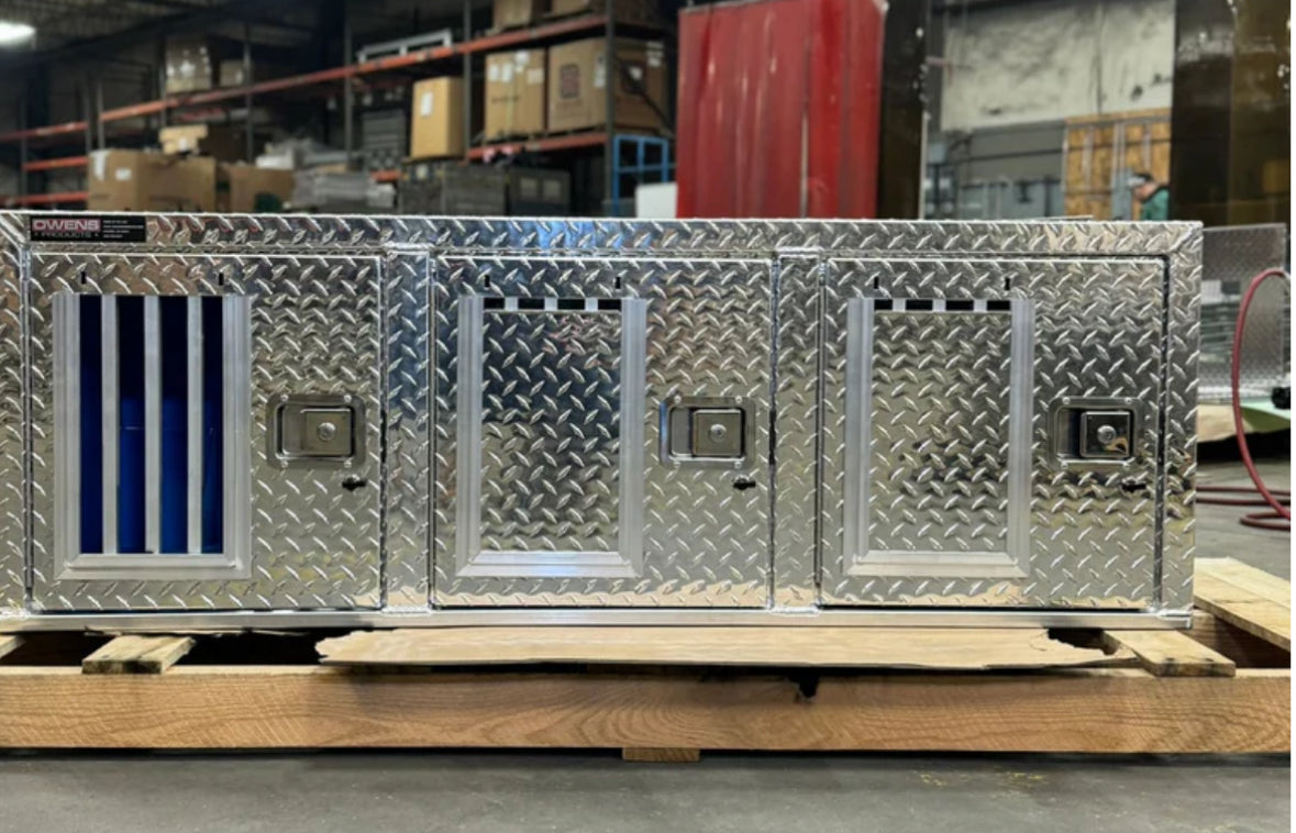 Owens Dog Box Hunter Series Triple Compartment With Wheel Well Notches 58W x 22.25D x 20H
