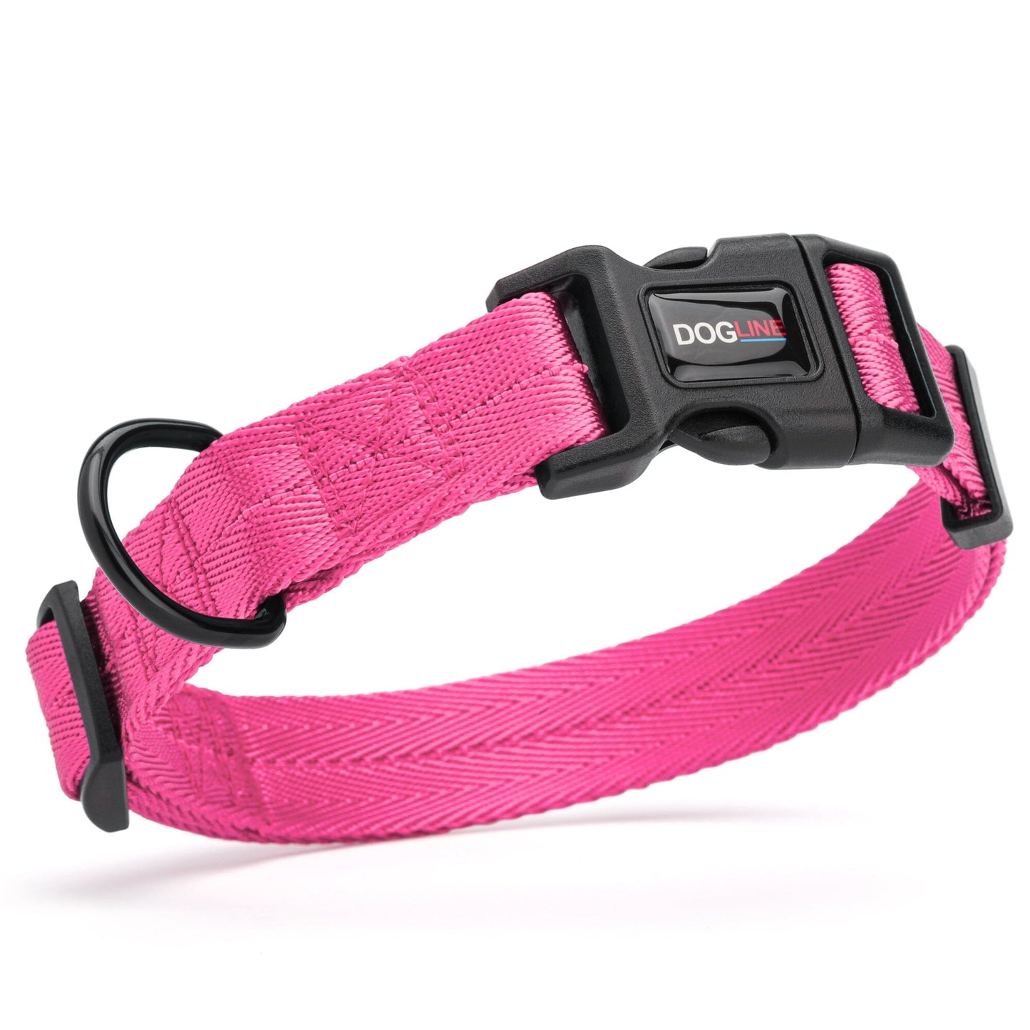 Nylon flat dog collar with adjustable buckle and durable hardware for everyday comfort and control
