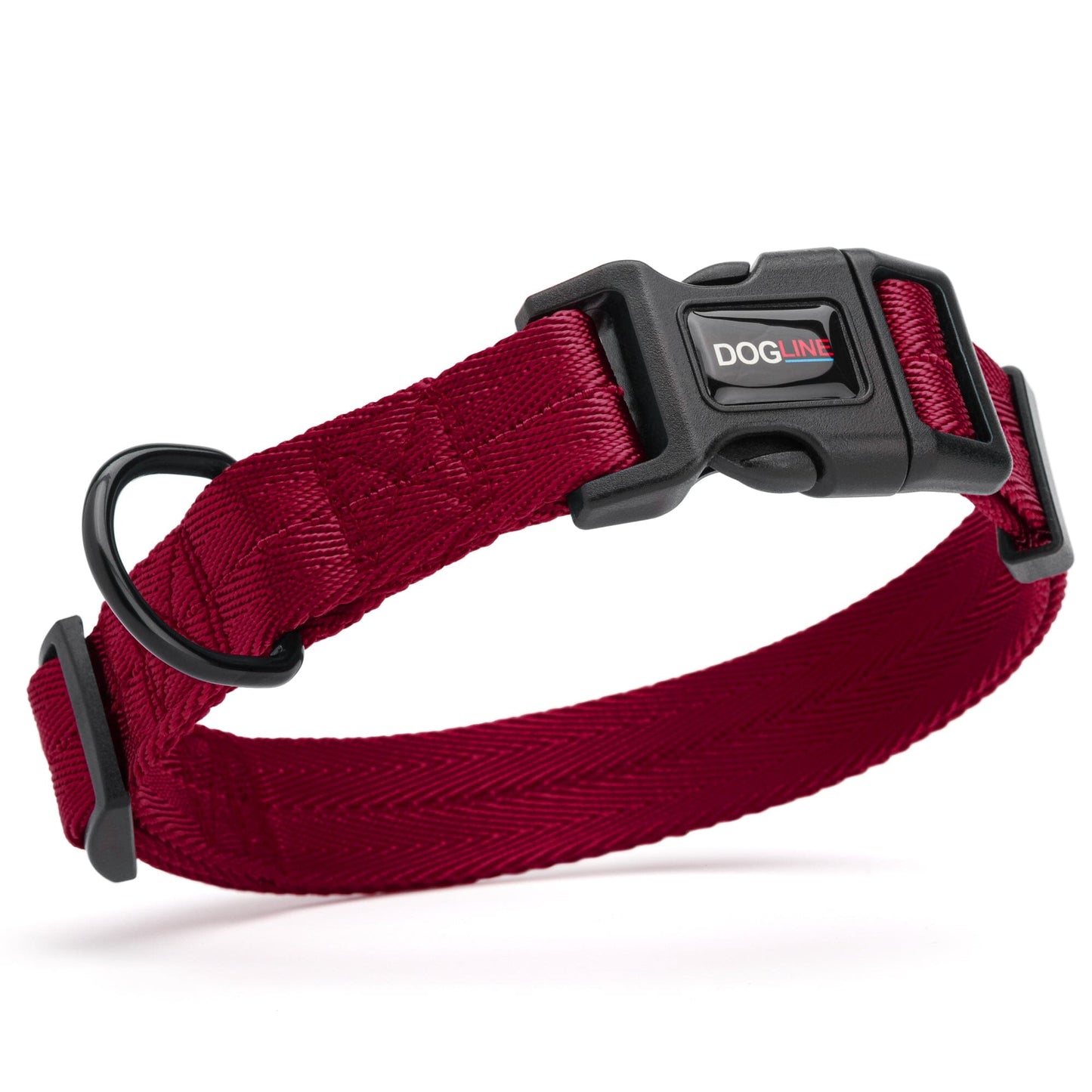 Nylon flat dog collar with adjustable buckle and durable hardware for everyday comfort and control