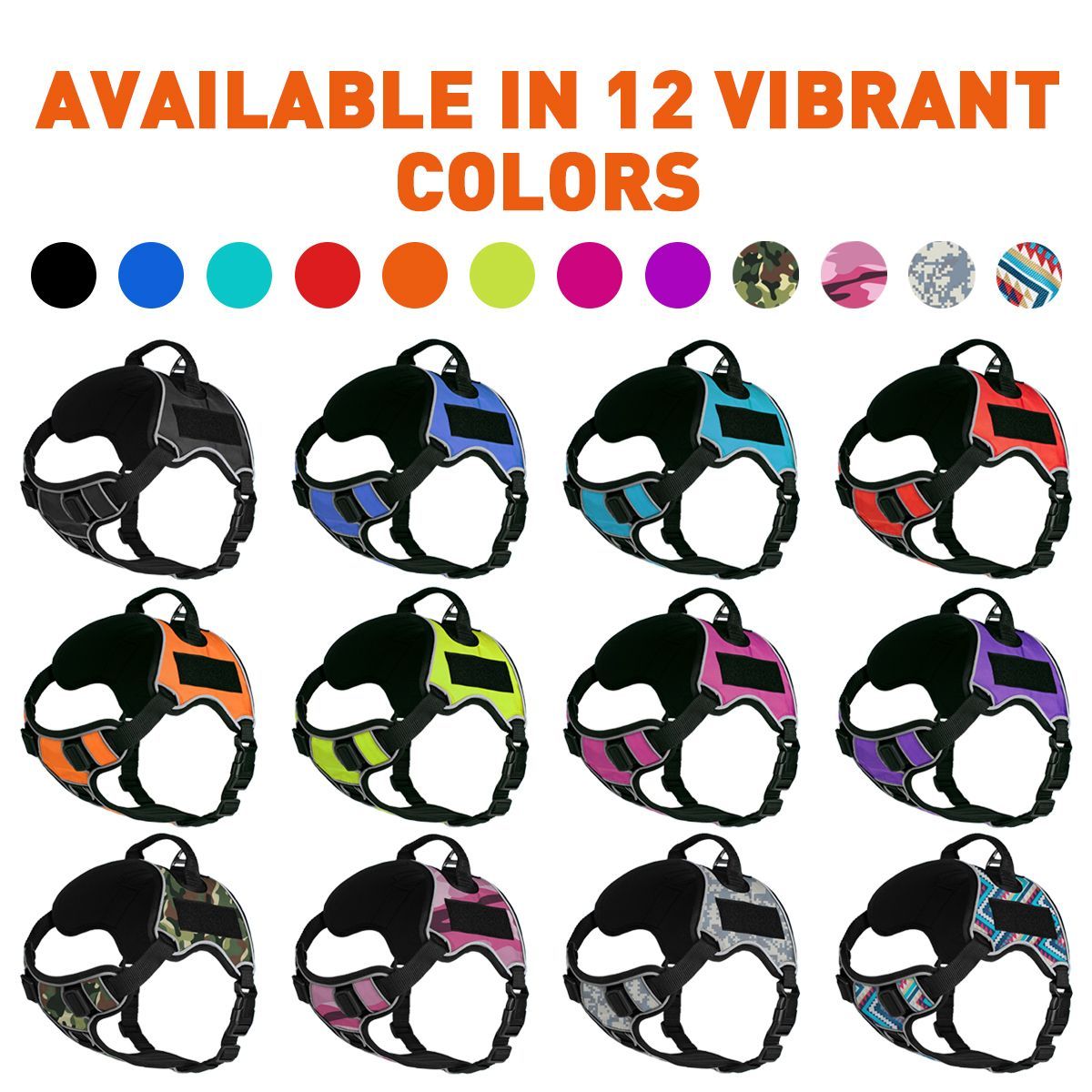 Dogline Quest no-pull dog harness – multi-purpose, adjustable harness for training, walking, and control with front and back leash clips