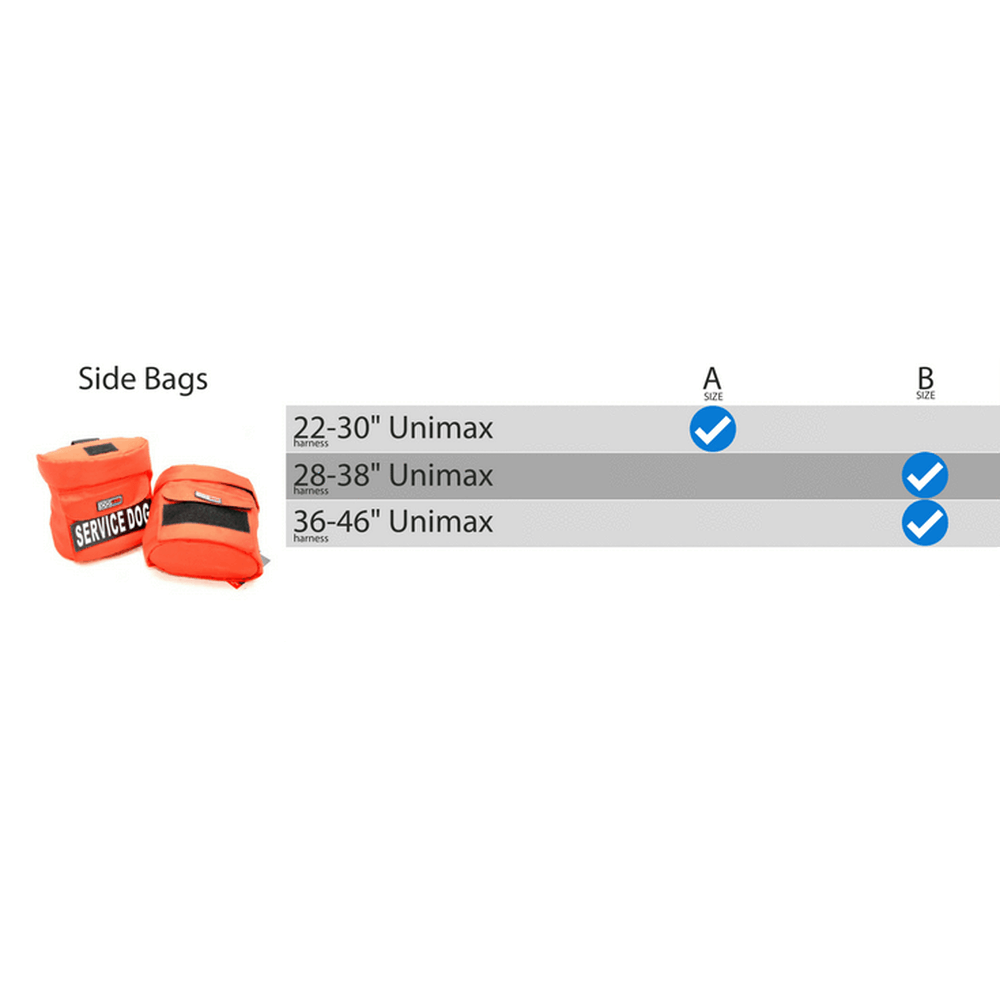 Removable utility side bags attached to a working dog harness