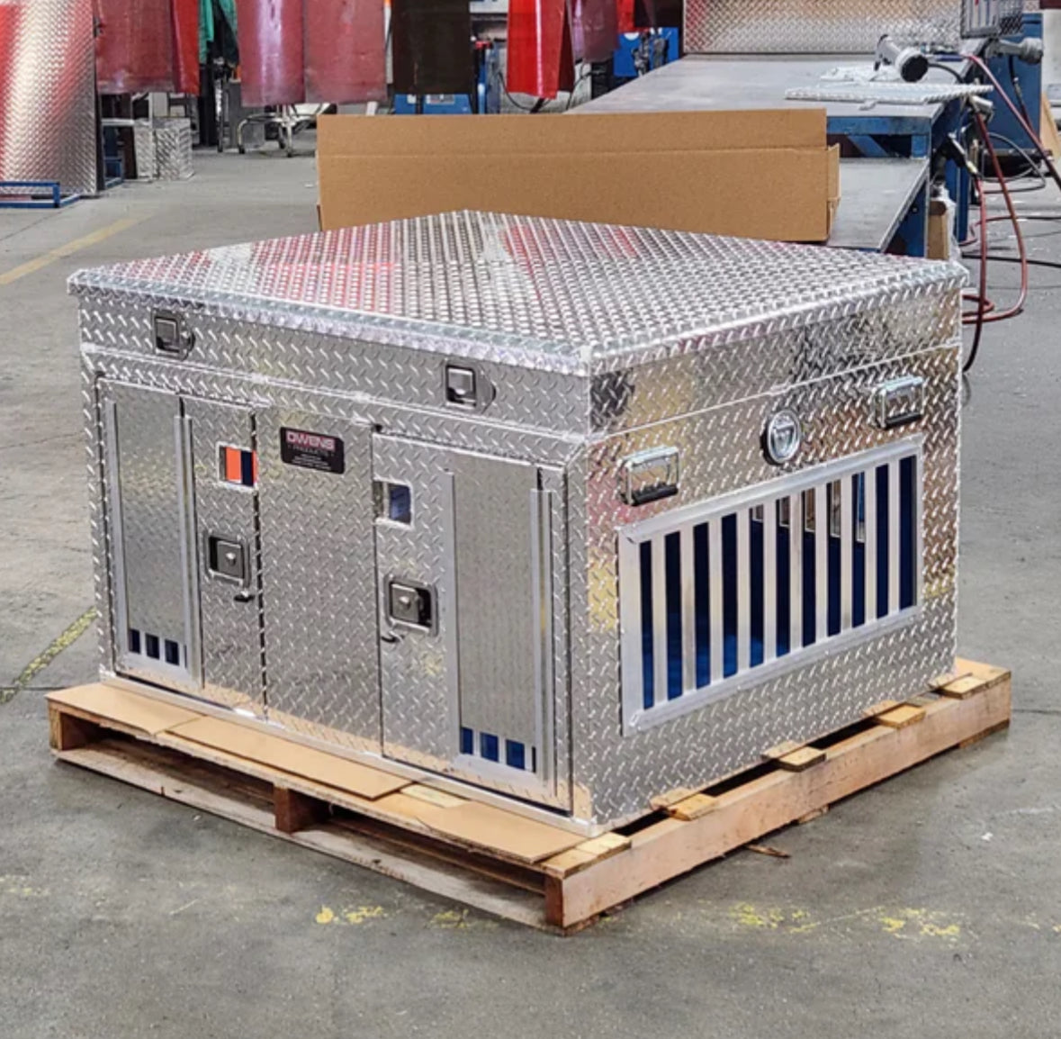 Owens Animal Control Series Dog Box 55109 Double Compartment Top Storage Dog Box / 48 W X 40 D X 25 H