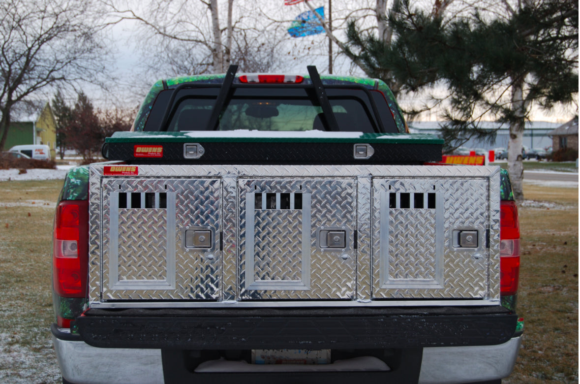 Owens Dog Box Hunter Series Triple Compartment With Wheel Well Notches 58W x 22.25D x 20H