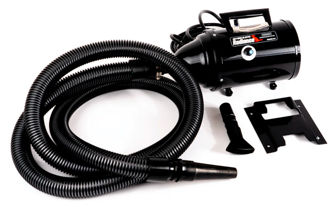 Metrovac Air Force Blaster Radiance B-3-HTV-AFBR high-velocity pet dryer with variable speed control, heat boost, and LED lighting for efficient dog grooming.