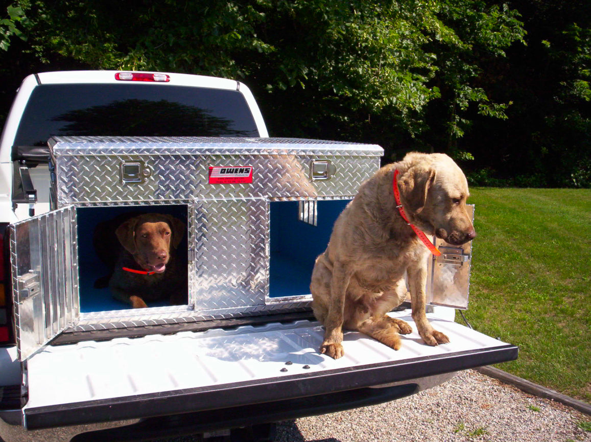 Owens Dog Box 55006 Double Compartment Standard Vents With Top Storage 48"W x 45"D x 26" H