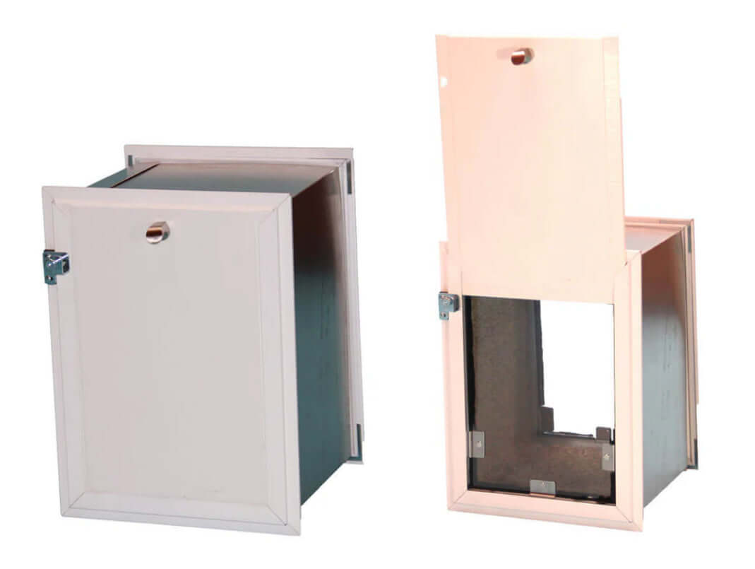 Pet door designed for walls, suitable for both dogs and cats, allowing easy access for pets while