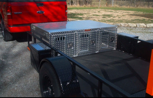 Owens Hunter Series Triple Compartment Dog Box Crate Without Wheel Notches heavy duty hunting dog box with ventilation for secure transport in truck bed
