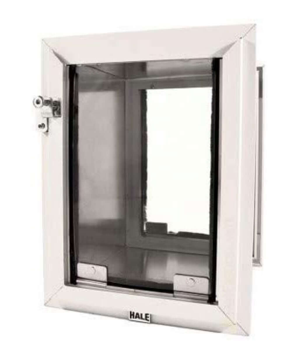 Pet door designed for walls, suitable for both dogs and cats, allowing easy access for pets while