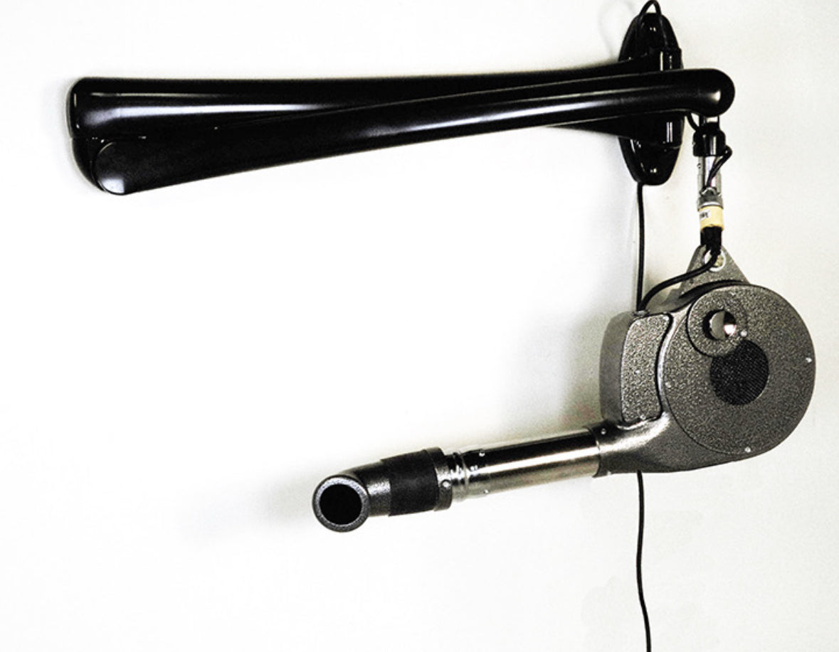 Speedy Dryer Rocket D-15 high-velocity pet dryer with 175 CFM airflow, 3-position heat control, and durable wall arm mount for space-saving grooming.