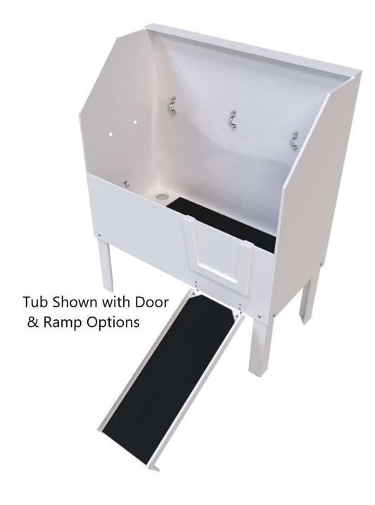 Poly Pet Tub Professional grooming tub for for small and large dogs, with ramp and without ramp options for pet grooming stations