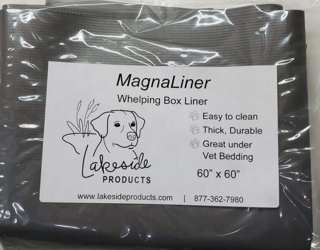 Lakeside Products MagnaBox vinyl mat, waterproof and washable, placed under vet bedding for reusable pet care.