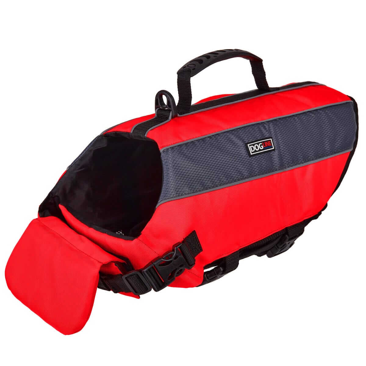 Dog life vest flotation device with adjustable straps and buoyant design for water safety
