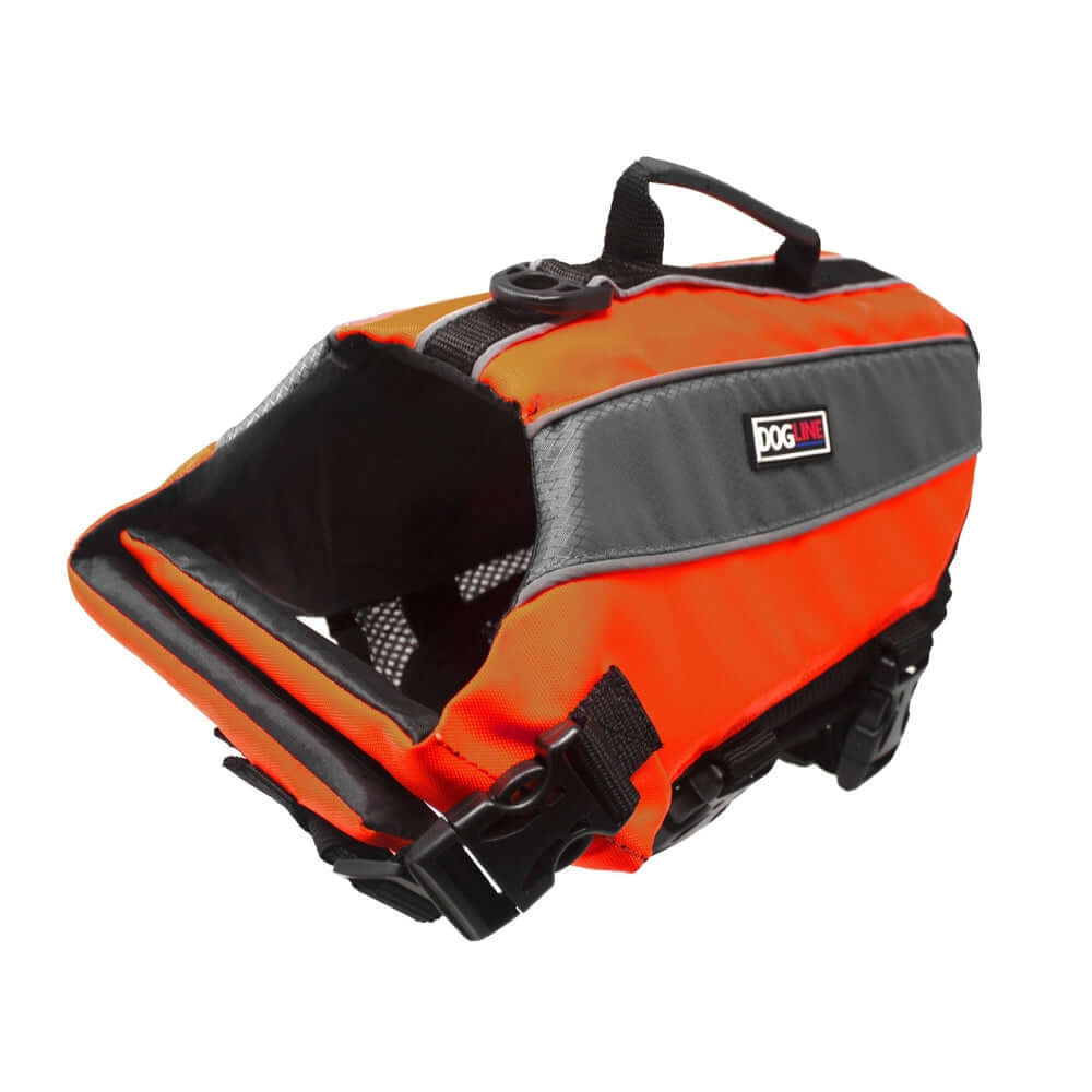 Dog life vest flotation device with adjustable straps and buoyant design for water safety