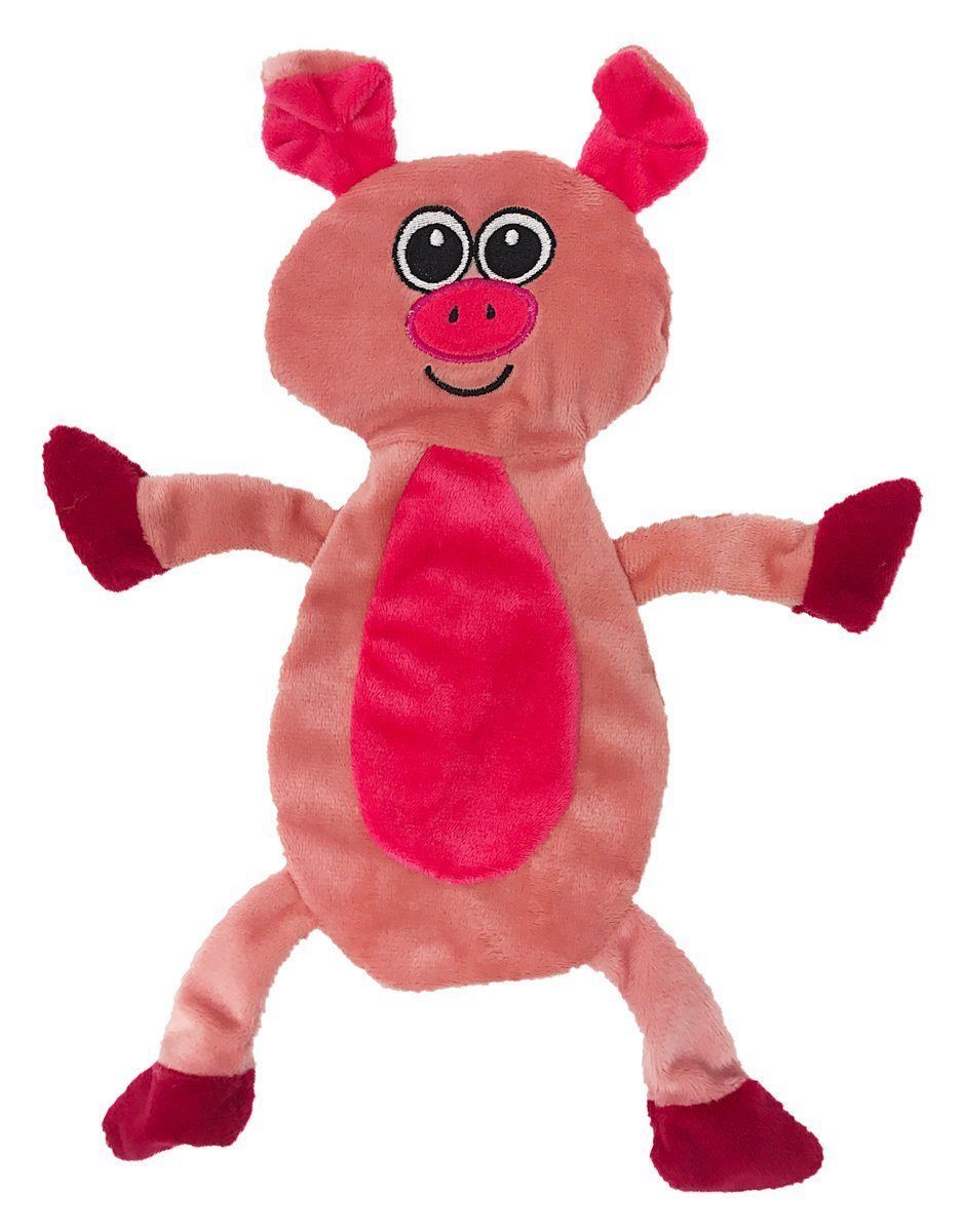 12-inch crinkle pig flat dog toy – soft, stuffing-free toys with crinkle sounds for interactive play