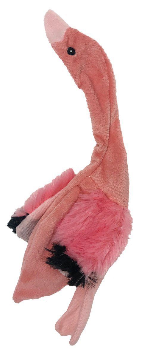 12-inch crinkle flamingo flat dog toy  – soft, stuffing-free toys with crinkle sounds for interactive play