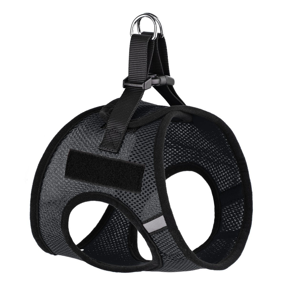 York mesh dog harness with built-in hook and loop fasteners for easy adjustment and secure, breathable fit