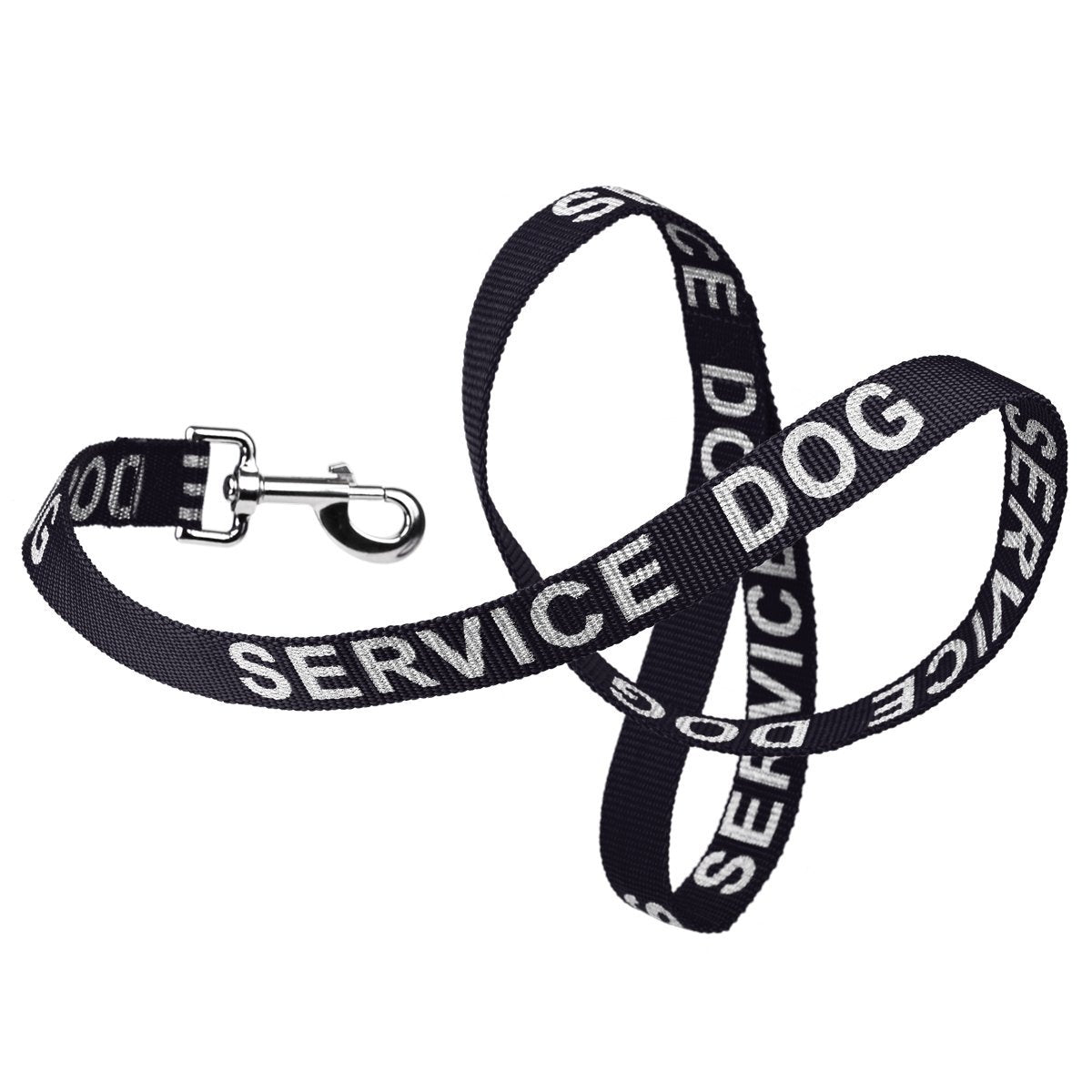 Reflective nylon dog leash with high-visibility stitching and durable hardware for safe nighttime walks"