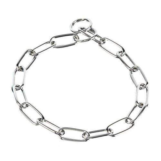 Herm Sprenger long link fur saver collar – chrome-plated steel dog collar designed to reduce fur damage during training