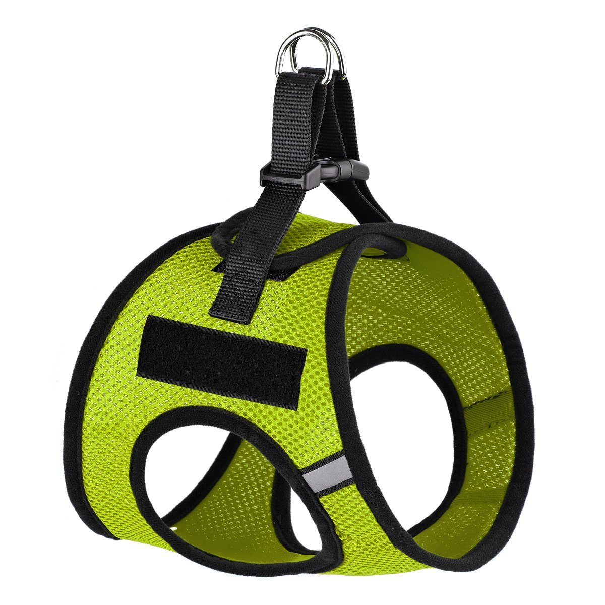 York mesh dog harness with built-in hook and loop fasteners for easy adjustment and secure, breathable fit