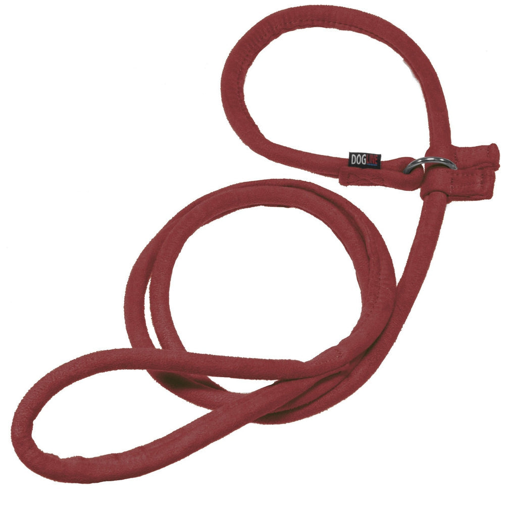 Red dog slip lead, round design, made from microfiber