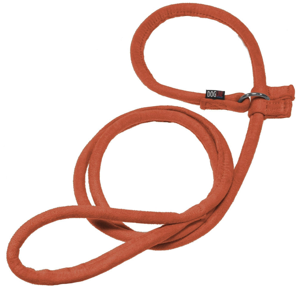 Orange dog slip lead, round design, made from microfiber