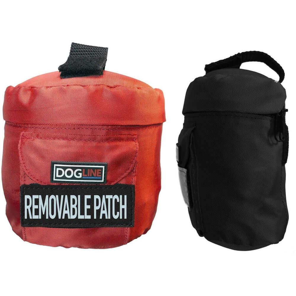 Removable utility side bags attached to a working dog harness