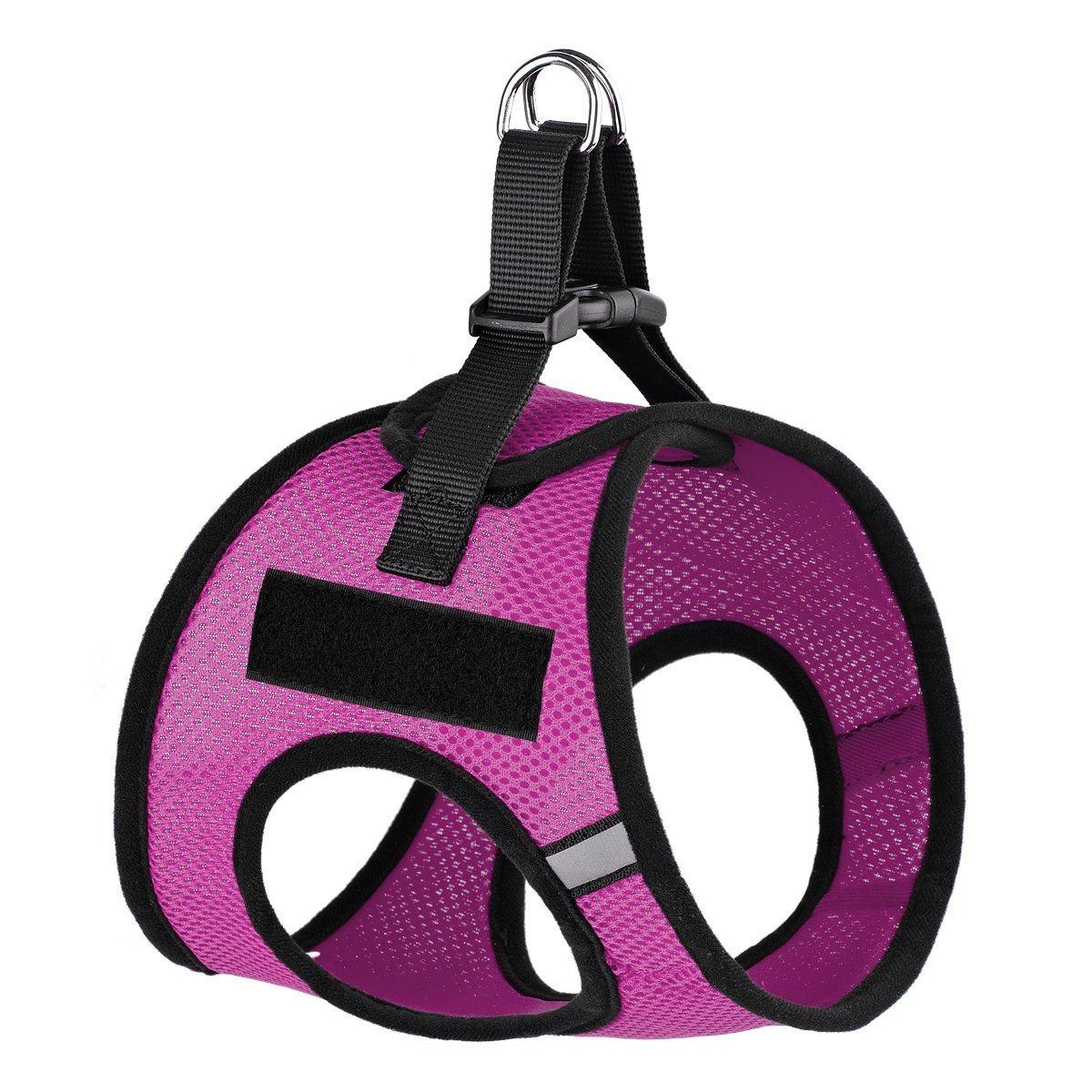 York mesh dog harness with built-in hook and loop fasteners for easy adjustment and secure, breathable fit