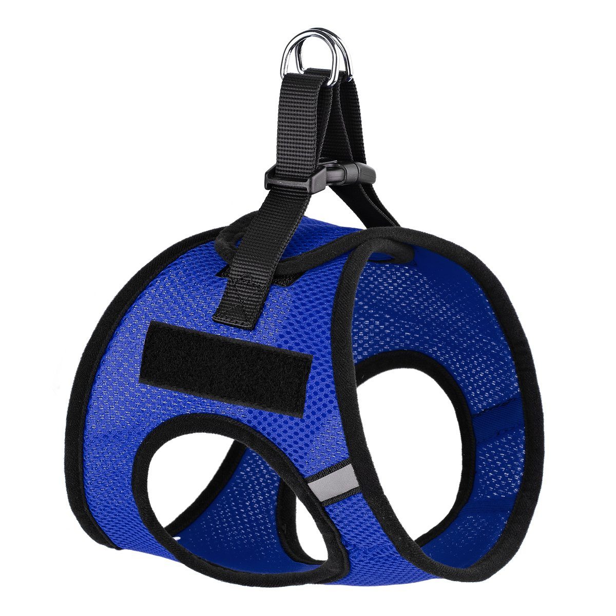 York mesh dog harness with built-in hook and loop fasteners for easy adjustment and secure, breathable fit