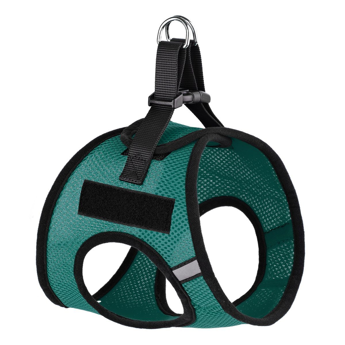 York mesh dog harness with built-in hook and loop fasteners for easy adjustment and secure, breathable fit