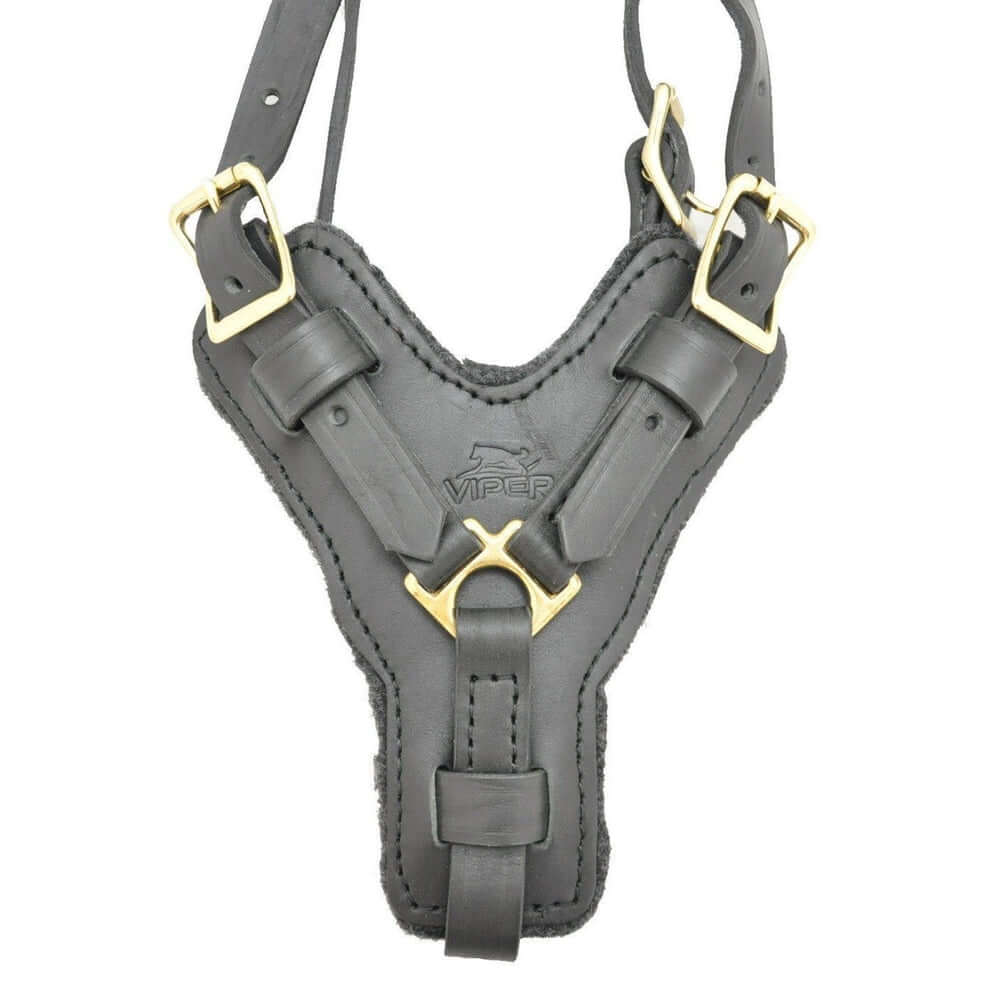 Durable Viper Typhoon leather harness designed for working and protection dogs being displayed on a white background